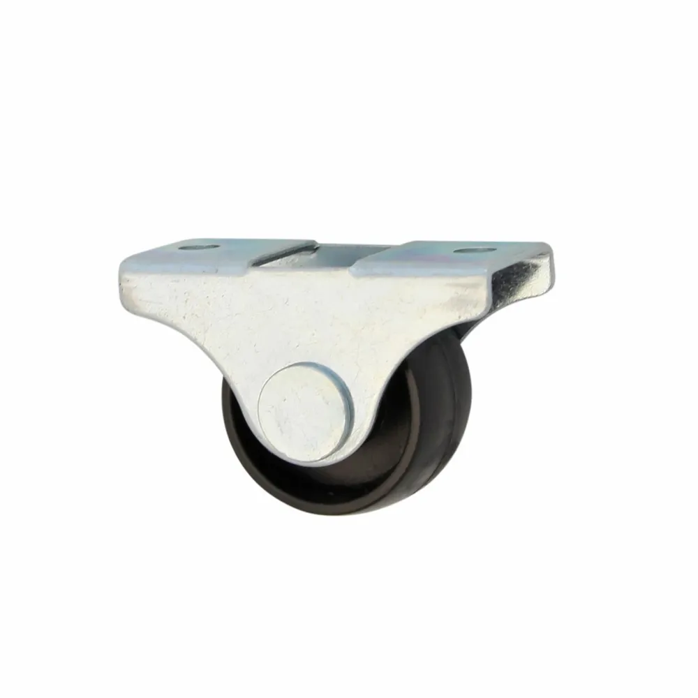 Rotila pentru mobila, unidirectionala, fara blocare, din plastic, negru, cu placa, diametru 25 mm