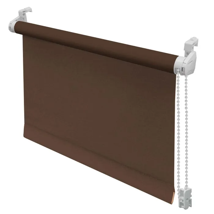 Rulou Stor Gardinia Mini Aida, poliester, maro ciocolata, semiopac, dimensiuni material 57 x 150 cm