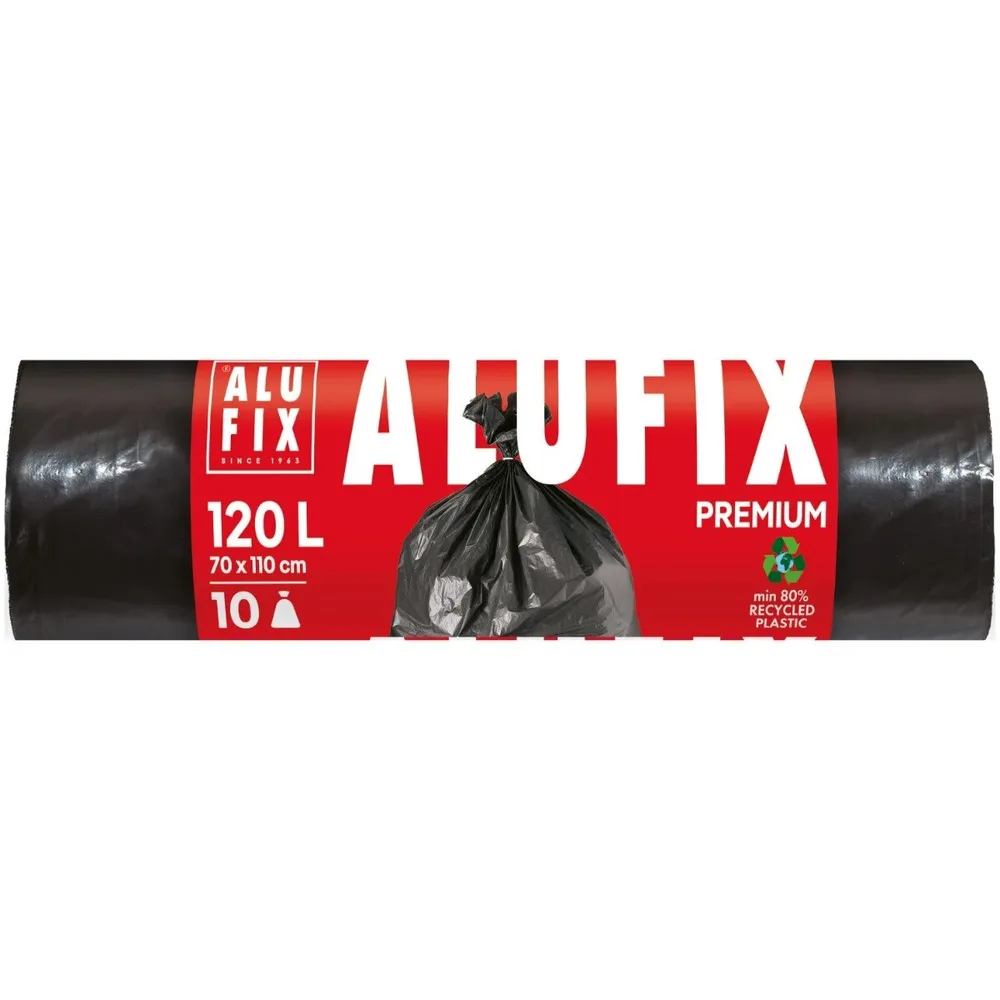 Saci menajeri / gunoi Alufix Professional, negru, 120L, 10 buc