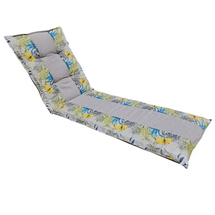 Saltea / perna pentru sezlong Exotic, gri + bej, 190 x 58 x 5 cm — imaginea 2