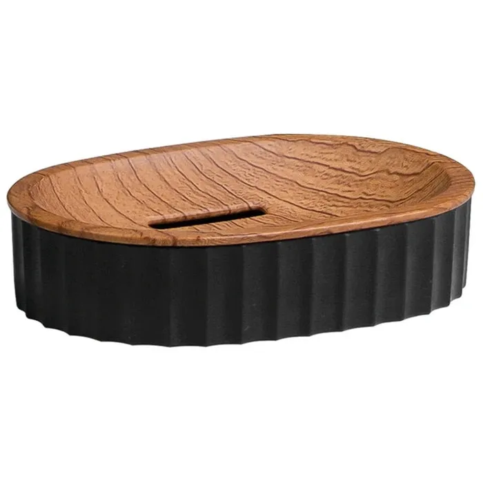 Sapuniera Okyanus Home Coliseum OKY-457-3, negru + lemn