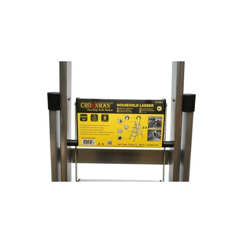 Scara aluminiu pliabila, 4 trepte antiderapante, inaltime 143cm, sarcina maxima 150Kg Crownman — imaginea 8
