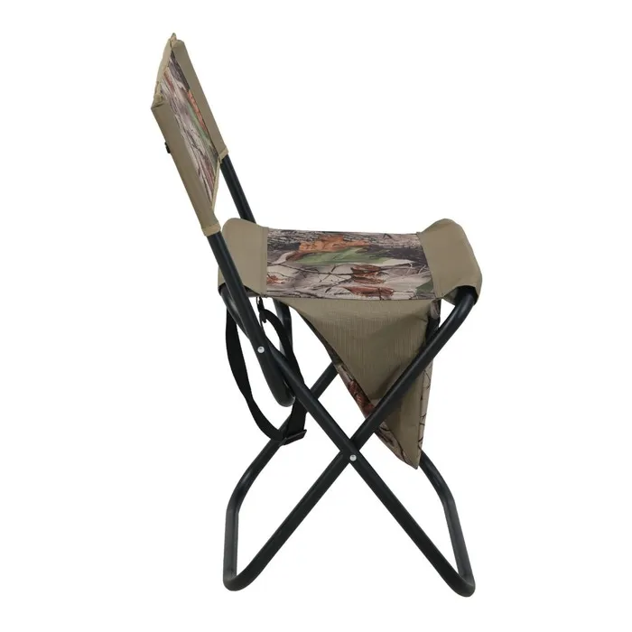 Scaun camping Leaves Grandio Mob, pliant, structura metal, maro + negru, 41 x 34.5 x 70 cm