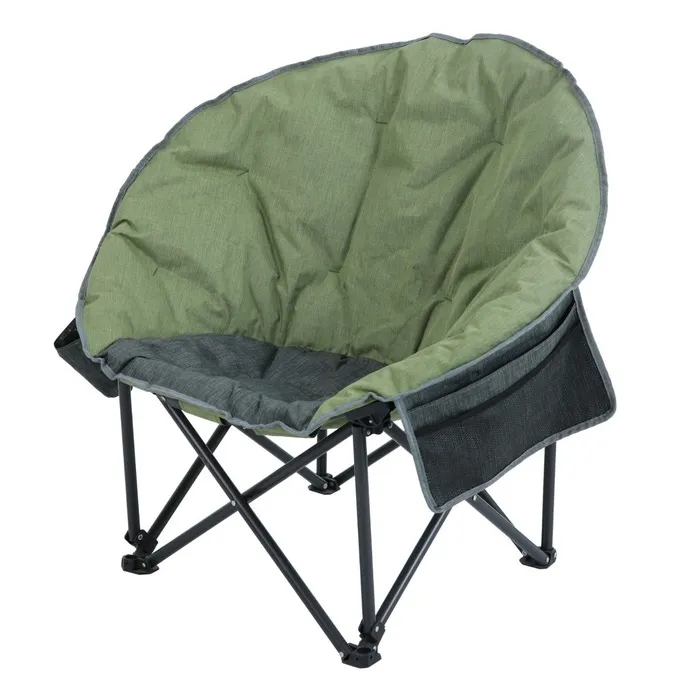 Scaun camping Luna New Grandio Mob, pliant, structura metal, verde + negru, 84 x 59 x 83 cm