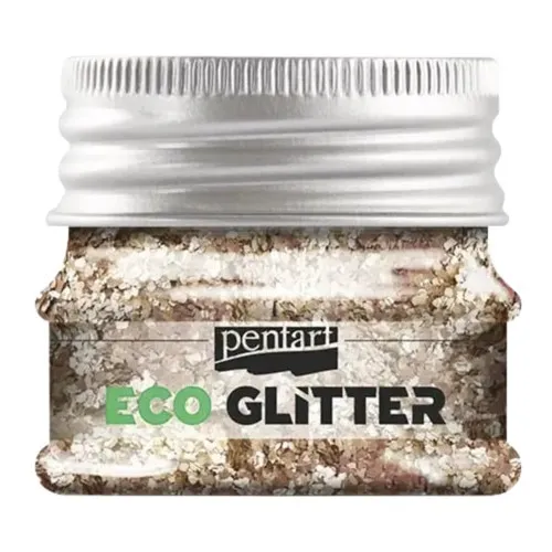 Sclipici natural Eco Glitter Pentart rose gold 15 g, textura grunjoasa
