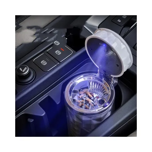 Scrumiera auto universala LED prindere grila ventilatie sau suport pahar — imaginea 4