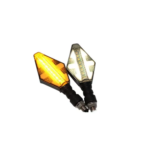 Semnalizare moto 12V cu funtie de lumina de zi alba si semnalizare galbena — imaginea 3