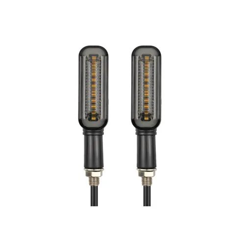 Semnalizare moto LED 12V cu functie de lumina de zi alba si semnalizare galbena
