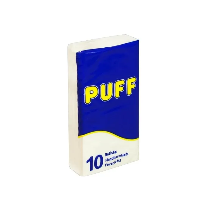 Servetele nazale fara parfum Puff, alb, 3 straturi, 10 pachete / set