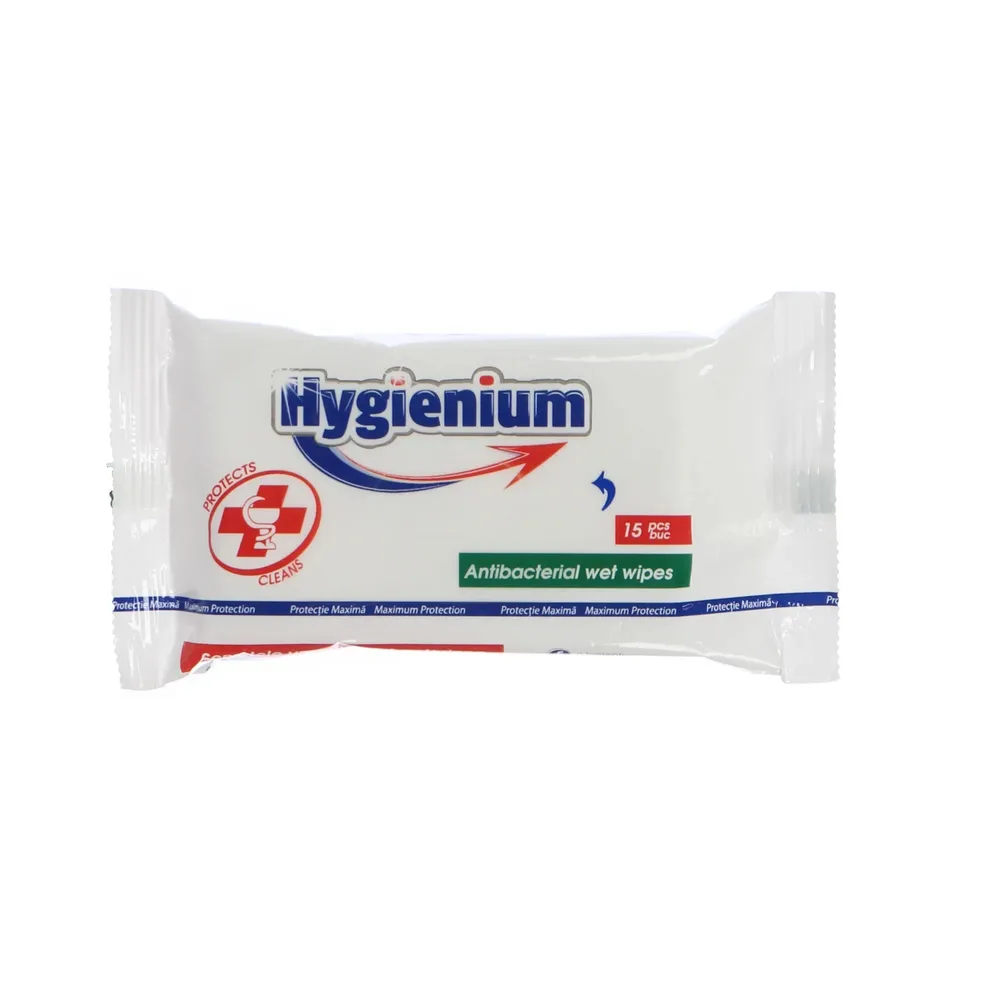 Servetele umede antibacteriene Hygienium, alb, 15 buc / pachet