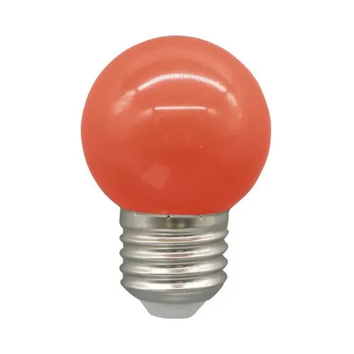 Set 10 becuri LED Well E27 3W, glob G45 transparent, lumina rosie