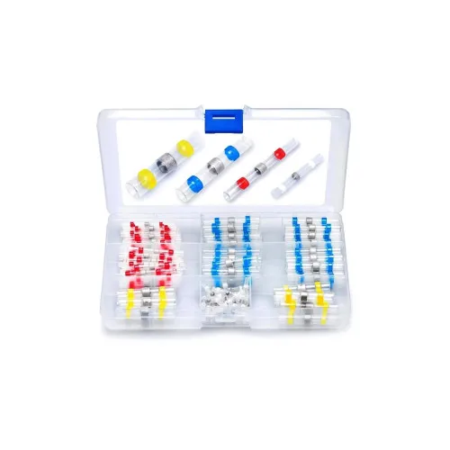 Set 120 de tuburi termocontractabile, conectori cu inel de cositor, marimi diferite, multicolor