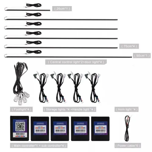 Set 18 lumini ambientale RGB cu aplicatie BT 12V — imaginea 4