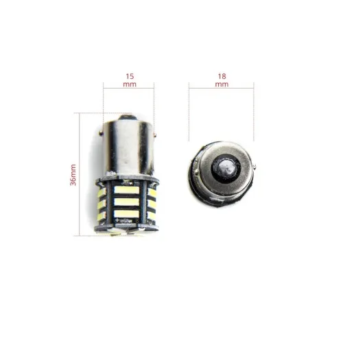 Set 2 becuri o faza T.V. BA15S 21SMD 12V 300 lumen lumina alba — imaginea 4