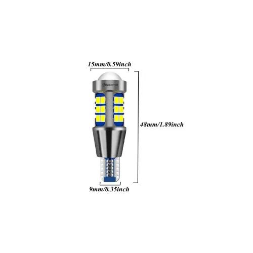 Set 2 becuri T15 27SMD 3030 Canbus 12V 800 lumen lumina alba — imaginea 3