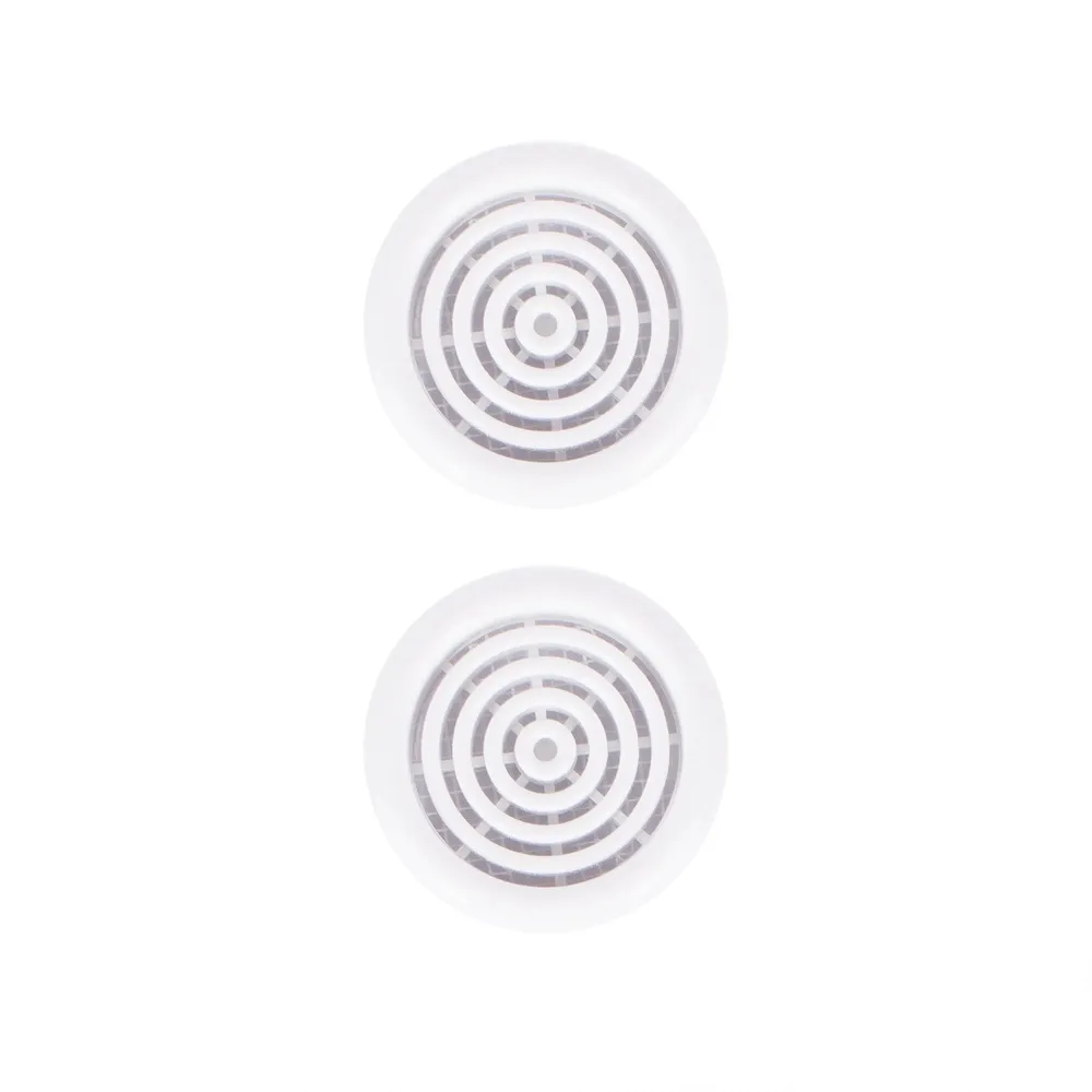 Set 2 grile ventilatie pentru usa, plastic, D 5 cm, alba