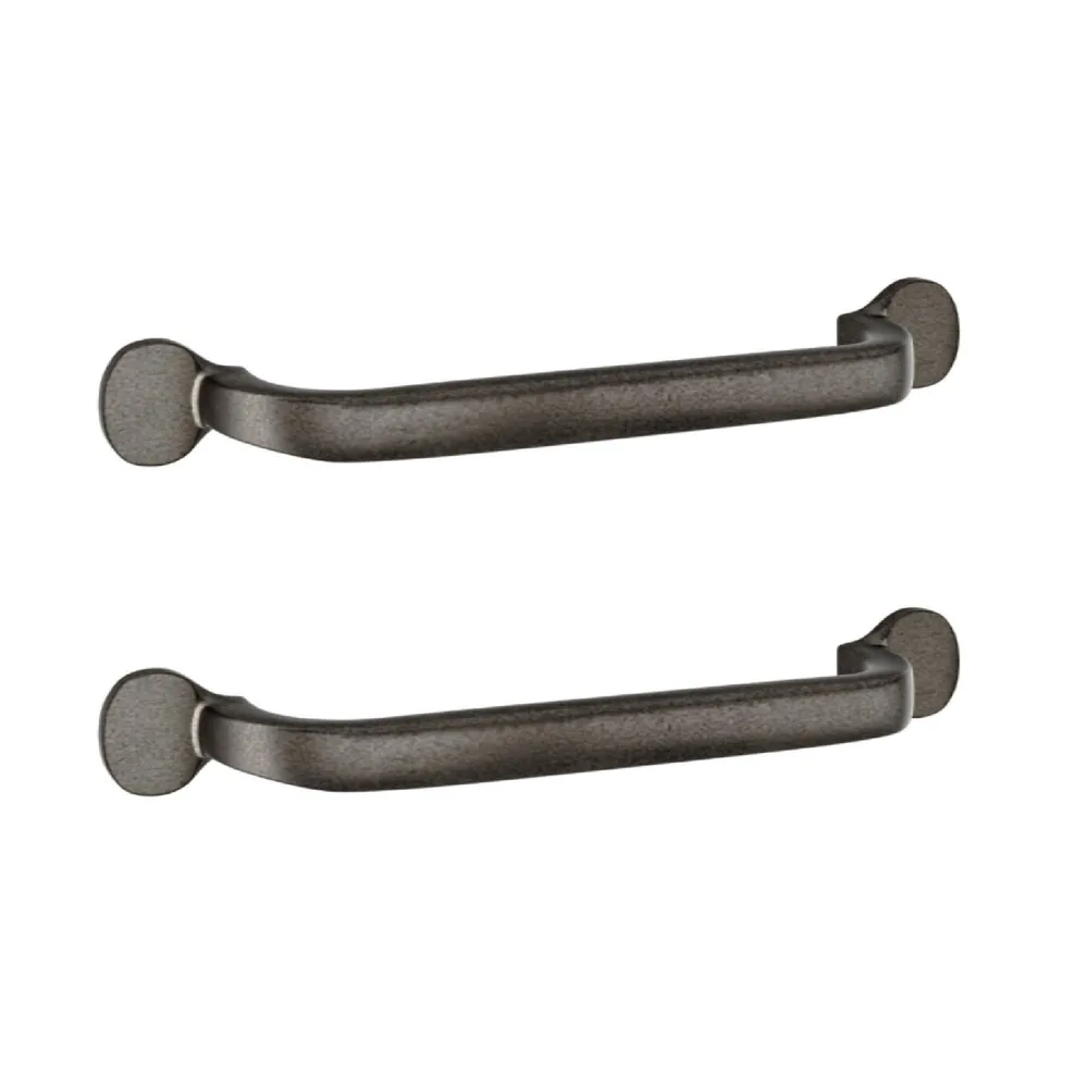 Set 2 manere mobila Tinos, Inspire, 17.5 cm, zamac, gri, finisaj patinat