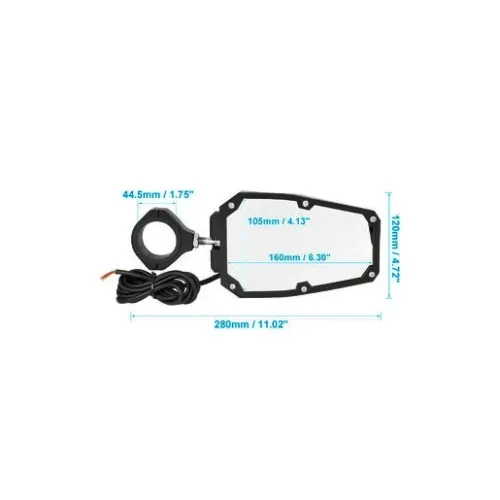 Set 2 oglinzi universale compatibile UTV sau Maverick X3 cu proiectoare — imaginea 8