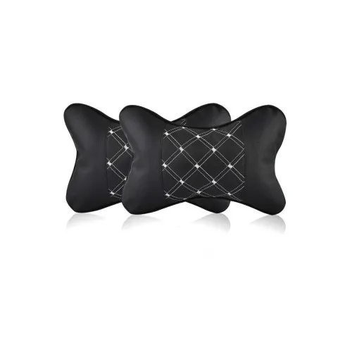 Set 2 perne tetiere universale sustinere gat auto culoare Negru cusaturi diverse — imaginea 2