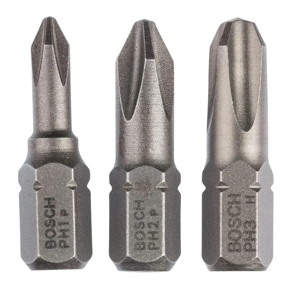 Set 3 biti pentru insurubare Bosch, PZ 1 - 2 - 3, 25 mm