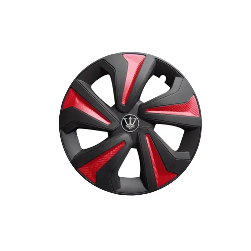 Set 4 capace roti model EVO negru+rosu 15"
