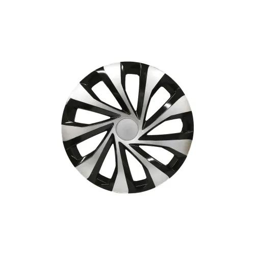 Set 4 capace roti negru / argintiu 16″