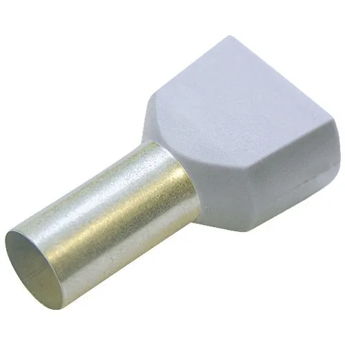 Set 50 Pini terminali izolati, 2x2, 5 mm, culoare gri