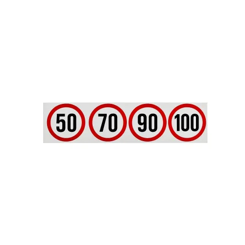 Set abtibilduri limita viteza reflectorizante pentru camion, diametru 18.8 cm 50, 70, 90, 100
