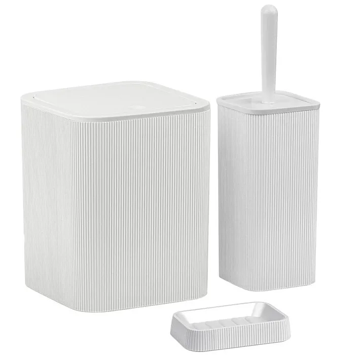 Set accesorii baie, Okyanus Home Diva, alb, 3 piese