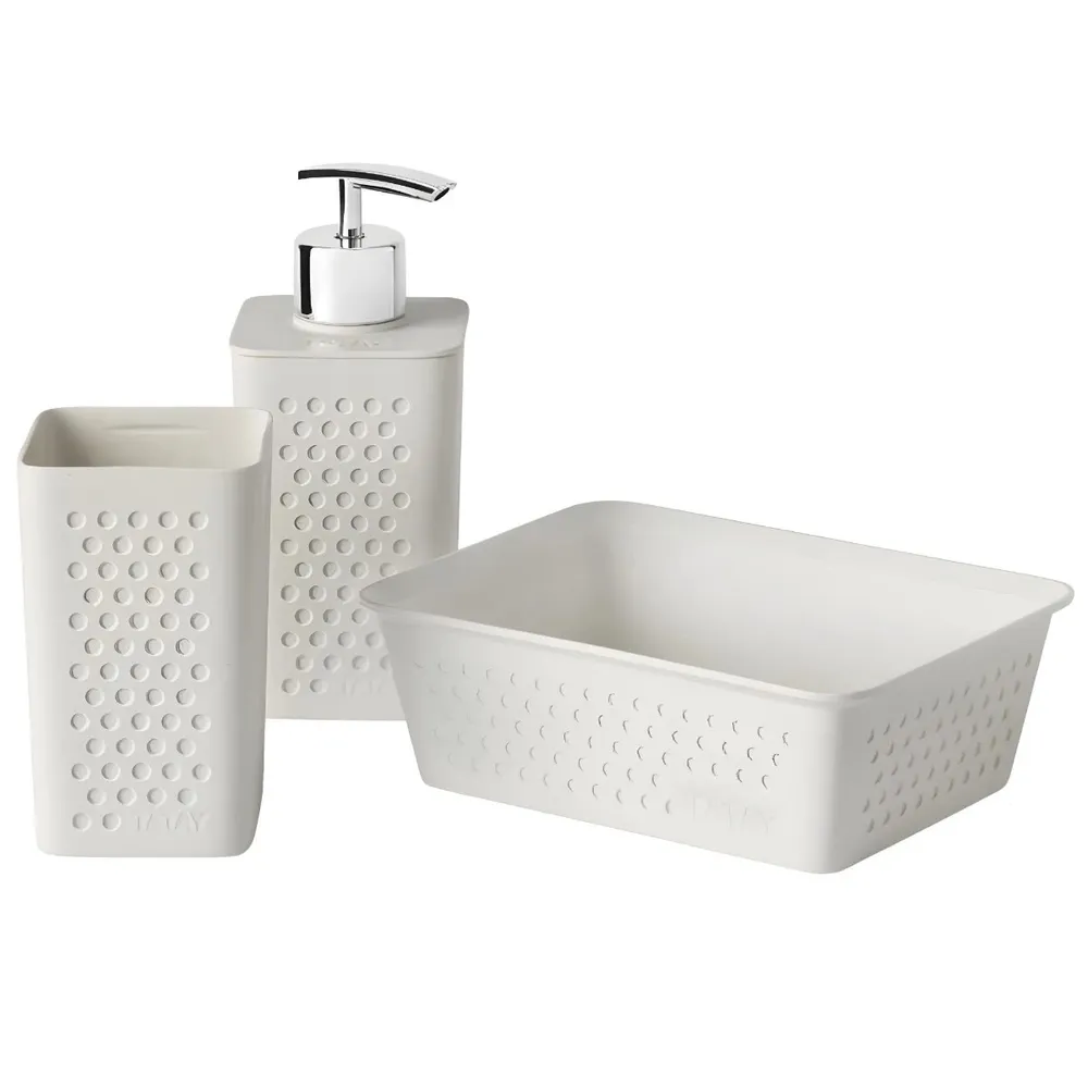 Set accesorii baie, Tatay Bohol S6421001, alb, 3 piese