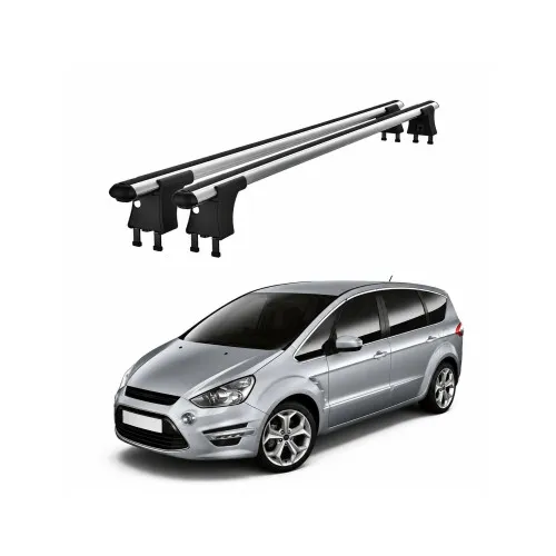 Set bare transversale aluminiu compatibile Ford S-Max I 2006-2015 pentru plafon cu puncte fixe Kit-202