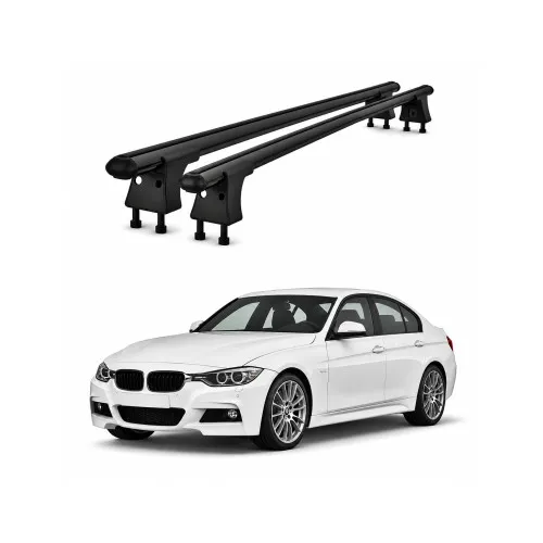 Set bare transversale aluminiu cu prindere in puncte fixe compatibile BMW Seria 3 F30 2012-2015 negre sau argintii Kit 201 — imaginea 2