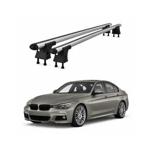 Set bare transversale aluminiu cu prindere in puncte fixe compatibile BMW Seria 4 F36 Gran Coupe 2013-2020 negre sau argintii Kit-201