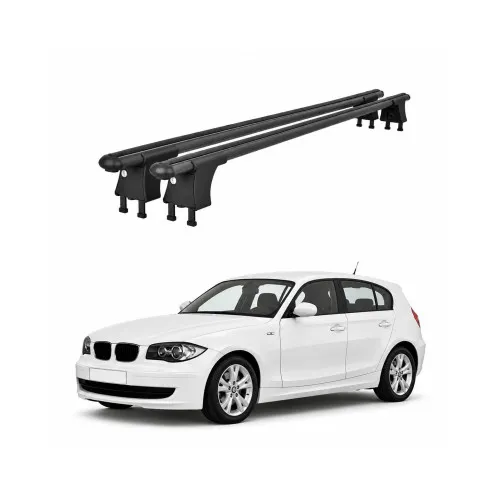 Set bare transversale aluminiu cu prindere in puncte fixe compatibile BMW Seria 1 E87 2004-2011 3/5 usi negre sau argintii Kit 201 — imaginea 2