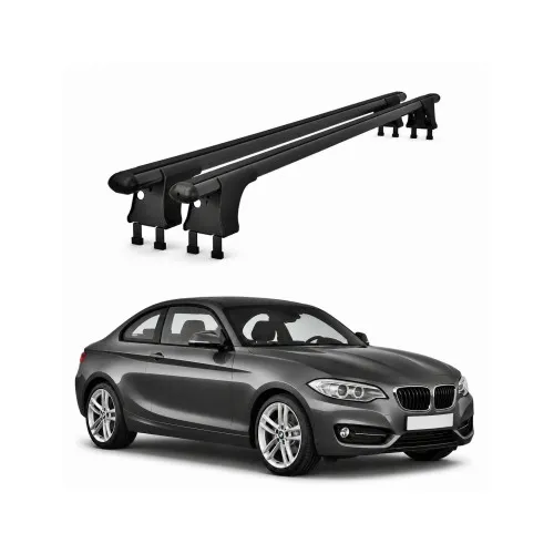 Set bare transversale aluminiu cu prindere in puncte fixe compatibile BMW Seria 2 F22 Coupe 2014-2021 negre sau argintii Kit 201 — imaginea 2