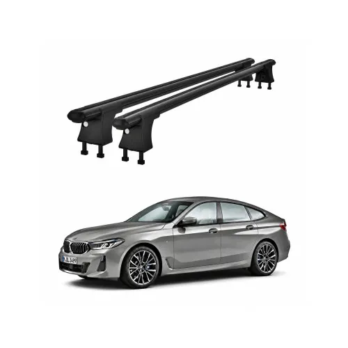 Set bare transversale aluminiu cu prindere in puncte fixe compatibile BMW Seria 6 G32 GT 2017-> negre sau argintii Kit 201 — imaginea 2
