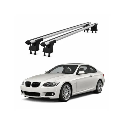 Set bare transversale aluminiu cu prindere in puncte fixe compatibile BMW Seria 3 E92 Coupe 2005-2013 negre sau argintii Kit 201