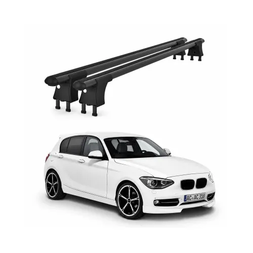 Set bare transversale aluminiu cu prindere in puncte fixe compatibile BMW Seria 1 F20 2011-2019 negre sau argintii Kit 201 — imaginea 2