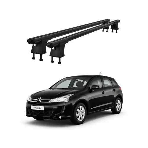 Set bare transversale aluminiu cu prindere in puncte fixe compatibile Citroen C4 2004-2010 negre sau argintii Kit 201 — imaginea 2