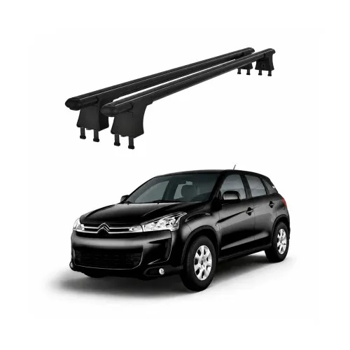 Set bare transversale aluminiu cu prindere in puncte fixe compatibile Citroen C4 Aircross 2012-> negre sau argintii Kit 202 — imaginea 2