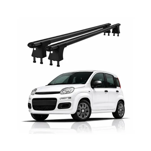 Set bare transversale aluminiu cu prindere in puncte fixe compatibile Fiat Panda III 2015-> negre sau argintii Kit 202 — imaginea 2
