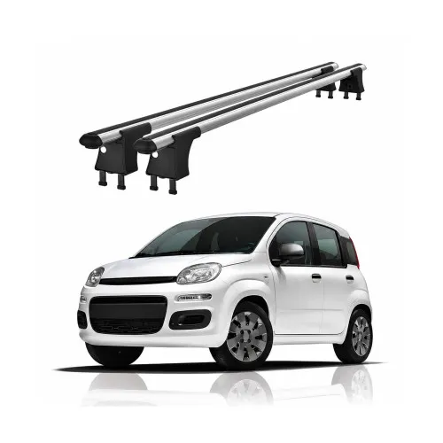 Set bare transversale aluminiu cu prindere in puncte fixe compatibile Fiat Panda III 2015-> negre sau argintii Kit 202