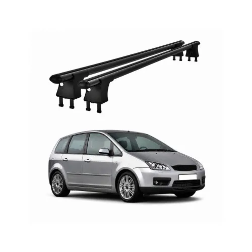 Set bare transversale aluminiu cu prindere in puncte fixe compatibile Ford C-Max 2003-2010 negre sau argintii Kit 201 — imaginea 2