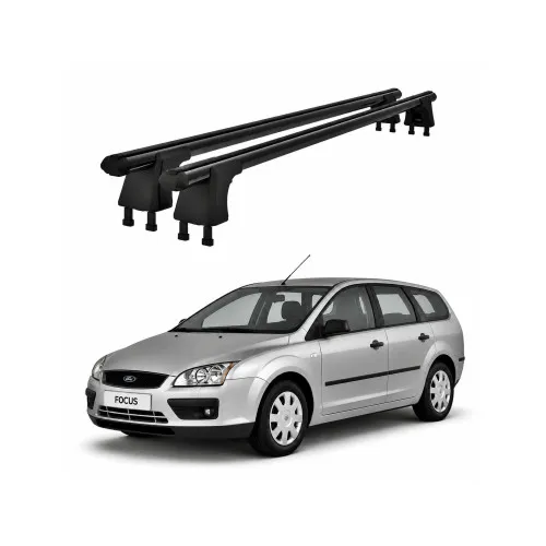 Set bare transversale aluminiu cu prindere in puncte fixe compatibile Ford Focus II Combi 2004-2011 negre sau argintii Kit 201 — imaginea 2
