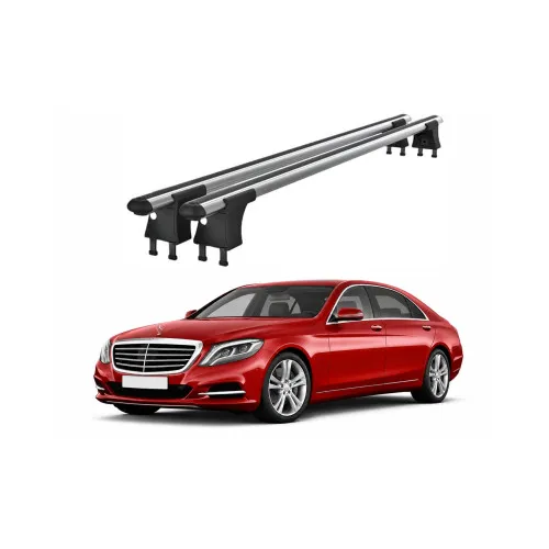 Set bare transversale aluminiu cu prindere in puncte fixe compatibile Mercedes Clasa S W222 2014-> negre sau argintii Kit 203