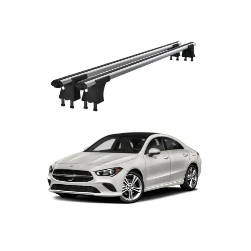 Set bare transversale aluminiu cu prindere in puncte fixe compatibile Mercedes CLA C118 2019-> negre sau argintii Kit 204