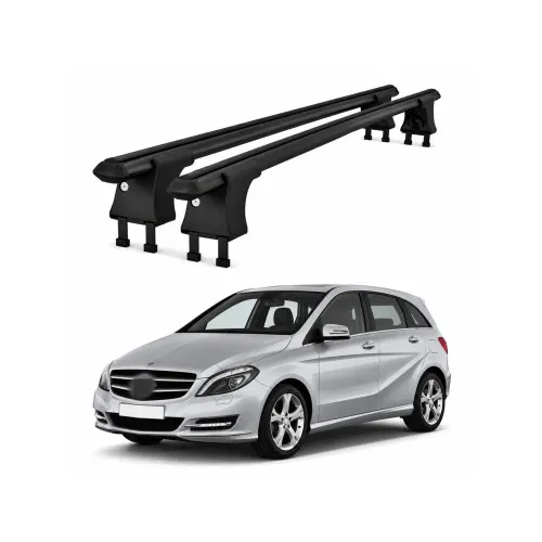 Set bare transversale aluminiu cu prindere in puncte fixe compatibile Mercedes CLS C218 2010-> negre sau argintii Kit 203 — imaginea 2