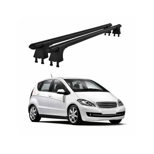 Set bare transversale aluminiu cu prindere in puncte fixe compatibile Mercedes Clasa A W169 2004-2012 negre sau argintii Kit 201 — imaginea 2
