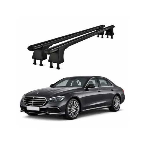 Set bare transversale aluminiu cu prindere in puncte fixe compatibile Mercedes Clasa E W213 2016-> negre sau argintii Kit 203 — imaginea 2