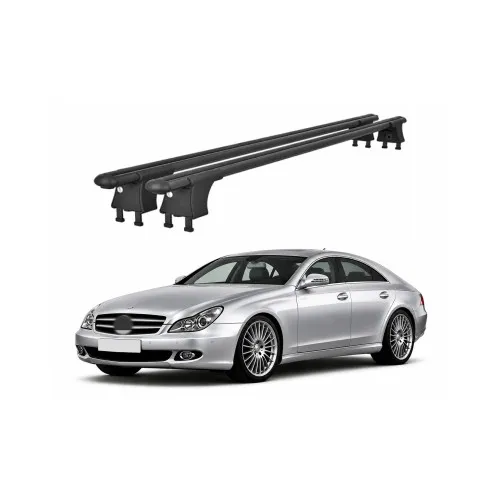 Set bare transversale aluminiu cu prindere in puncte fixe compatibile Mercedes CLS X218 2012-> negre sau argintii Kit 203 — imaginea 2